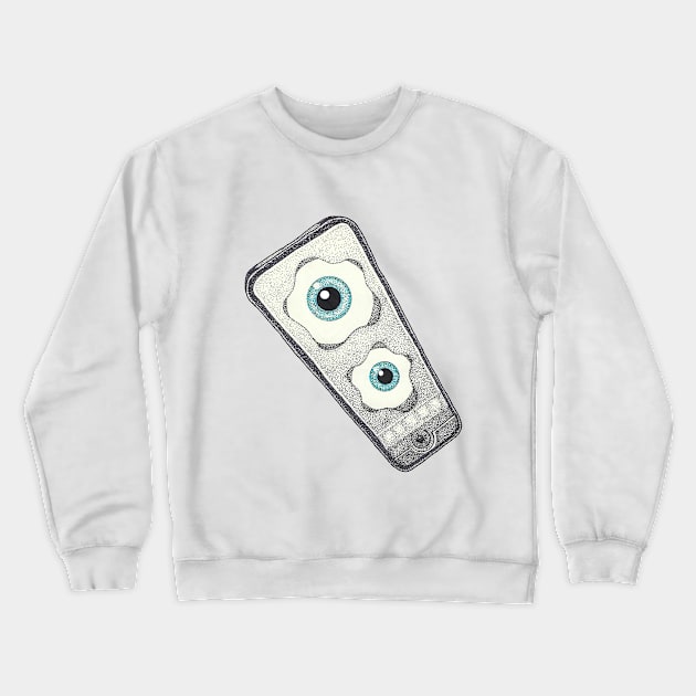 Eye Phone Crewneck Sweatshirt by Zenferren